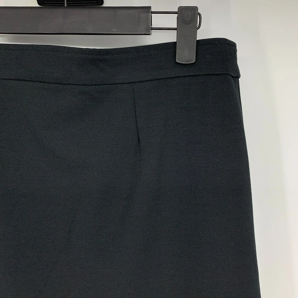 Banana Republic Skirt Womens 6 Black Mini Faux Wrap Asymmetrical Button Detail - Picture 11 of 12